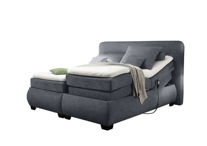 freiraum Boxspringbett EVOLUTION, Liegefläche 160x200cm, Motor, Bezug anthrazit - 190x122x220 (BxHxT) von freiraum