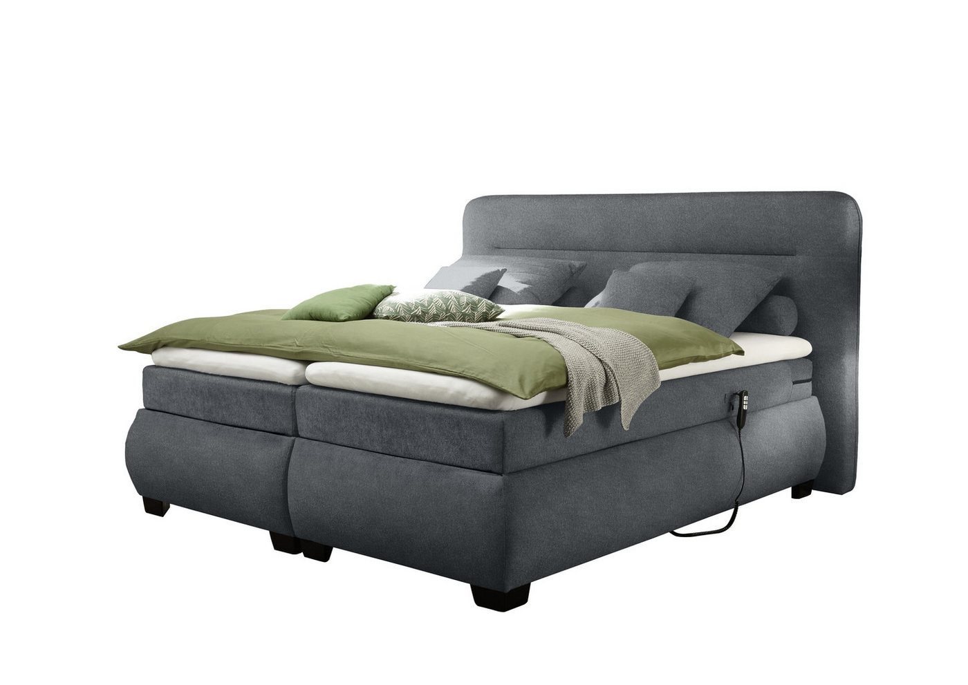 freiraum Boxspringbett EVOLUTION, Liegefläche 180x200 cm, mit Motor, anthrazit - 210x122x220 (BxHxT) von freiraum