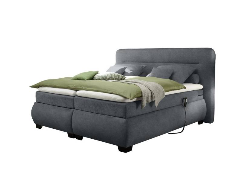 freiraum Boxspringbett EVOLUTION, Liegefläche 180x200 cm, mit Motor, anthrazit - 210x122x220 (BxHxT) von freiraum