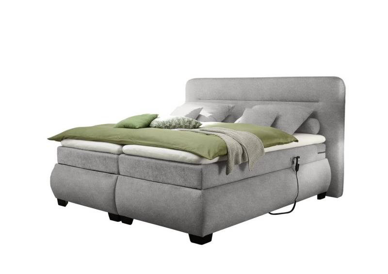 freiraum Boxspringbett EVOLUTION, Liegefläche 180x200cm, Motorverstellung, schlamm - 210x122x220 (BxHxT) von freiraum