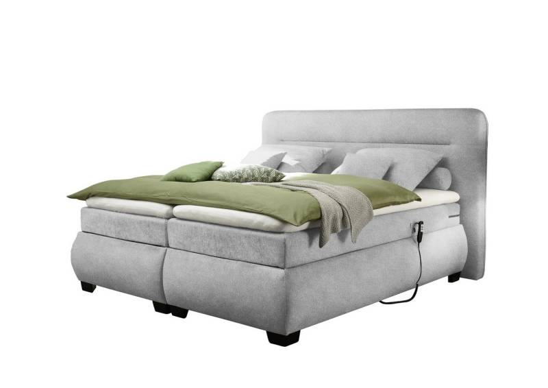 freiraum Boxspringbett EVOLUTION, Liegefläche 180x200cm, Motorverstellung, silver - 210x122x220 (BxHxT) von freiraum
