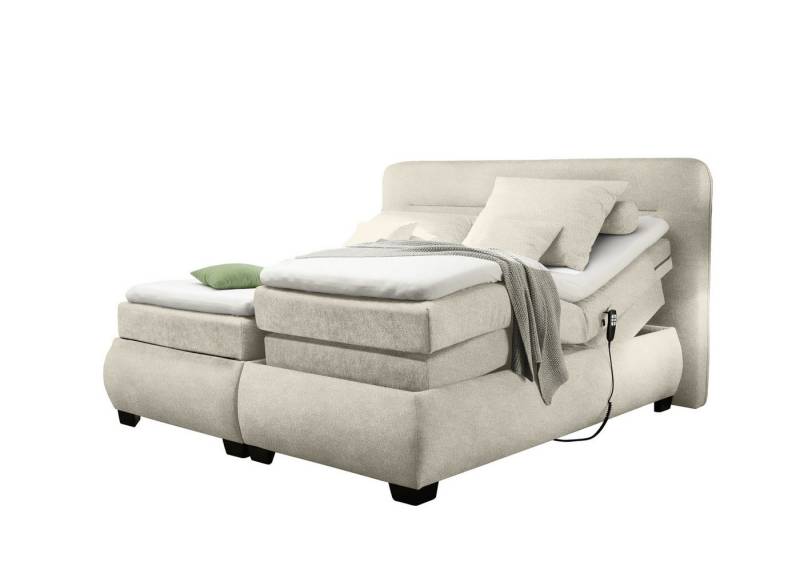 freiraum Boxspringbett EVOLUTION, Liegefläche 180x200cm, mit Motorverstellung sand - 210x122x220 (BxHxT) von freiraum