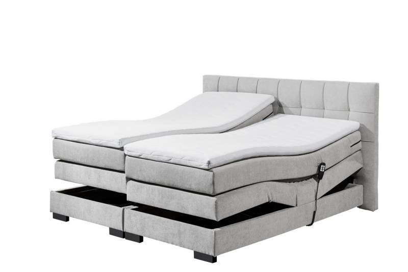 freiraum Boxspringbett TALENA, Liegefläche 180x200, Motorverstellung, silver - 202x113x211cm (BxHxT) von freiraum