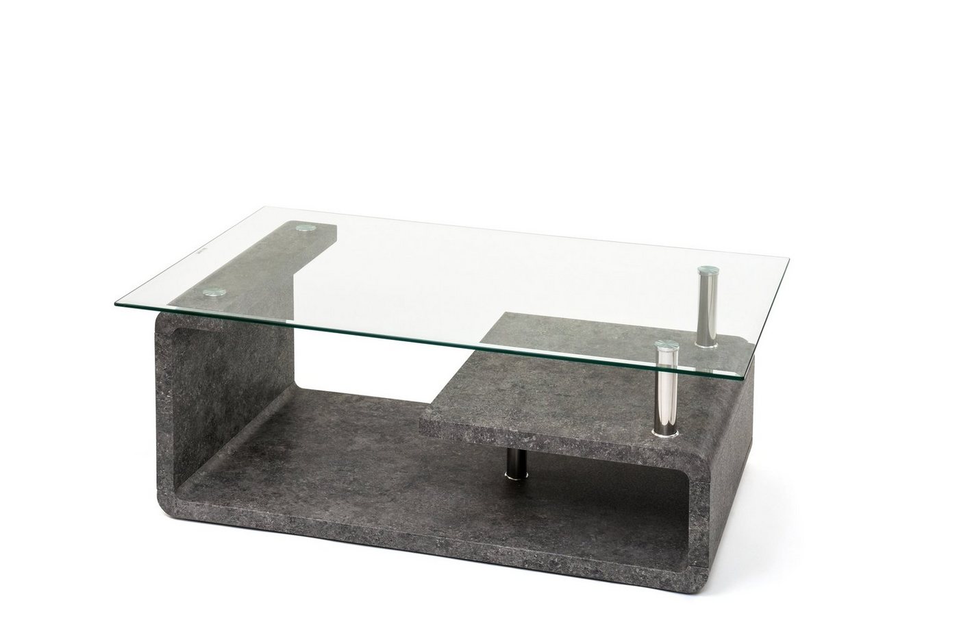 freiraum Couchtisch 2/102-30, in Stone Optik, Glas - 100x65cm (BxH) von freiraum