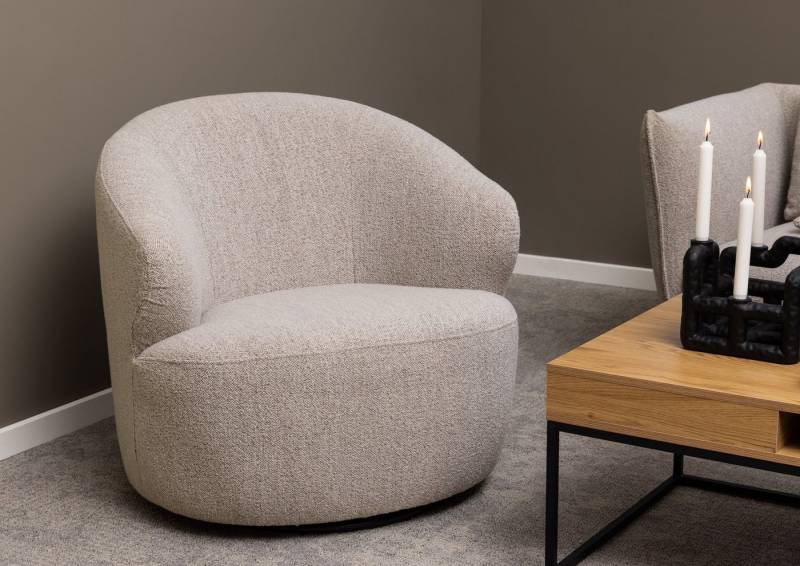 freiraum Drehsessel Westport, in Beige, Stoff, Stahl - 80x76,5x80cm (BxHxT) von freiraum