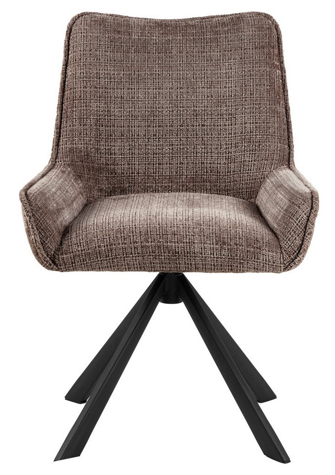 freiraum Drehstuhl Eddie (2er-Set), (2er-Set) Spidergestell schwarz, Bezug in braun - 59x81x56 (BxHxT) von freiraum