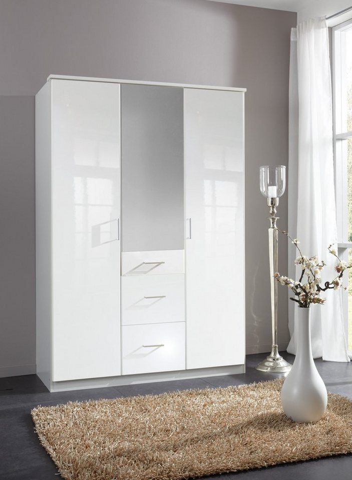 freiraum Drehtürenschrank Clack in HOCHGLANZ LACK WEISS - 135x199x58cm (BxHxT) von freiraum