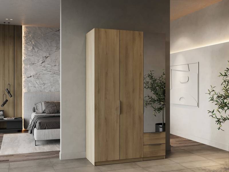 PREISBRECHER Drehtürenschrank GHOST in Kronberg Eiche - 119,4x203x51,1cm (BxHxT) von PREISBRECHER