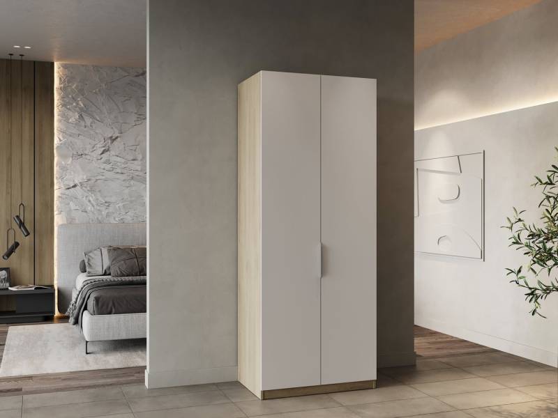 PREISBRECHER Drehtürenschrank GHOST in Matt weiß - 79,4x203x51,1cm (BxHxT) von PREISBRECHER