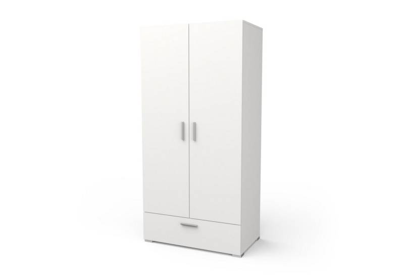 PREISBRECHER Drehtürenschrank IZZY in Matt weiß - 90,3x188,2x51,7cm (BxHxT) von PREISBRECHER