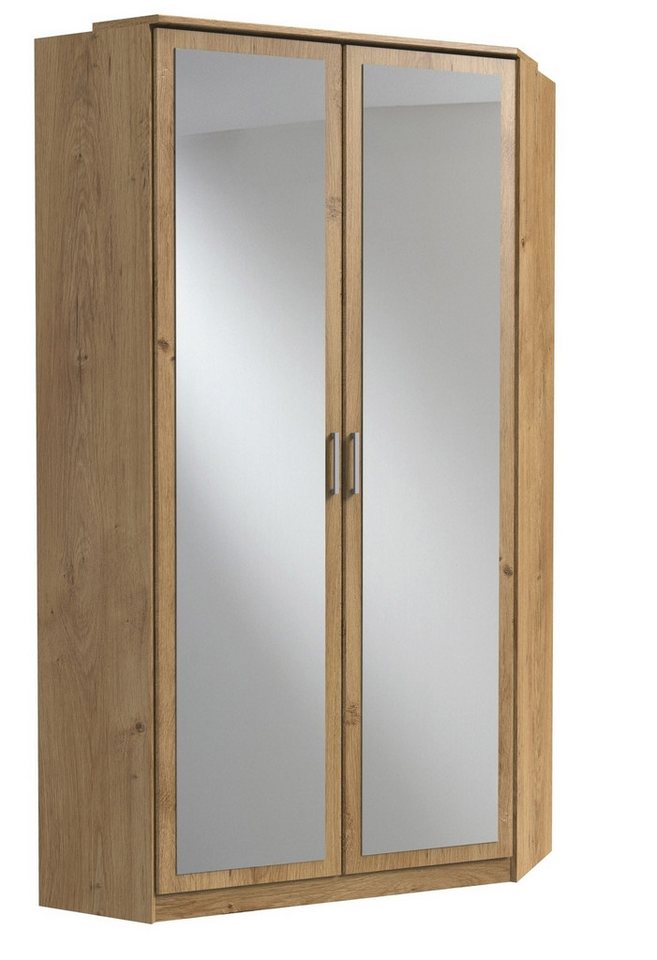 freiraum Eckkleiderschrank Click Plankeneiche / Spiegel - 95x198x95 (BxHxT) von freiraum