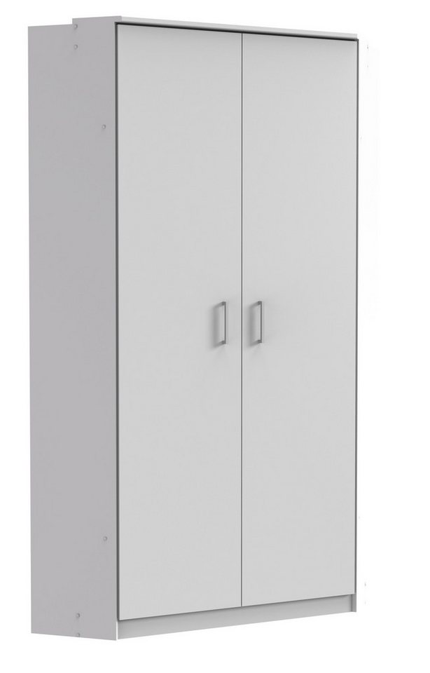 freiraum Eckkleiderschrank Click in weiss Dekor, Holzwerkstoff - 95x198x95cm (BxHxT) von freiraum