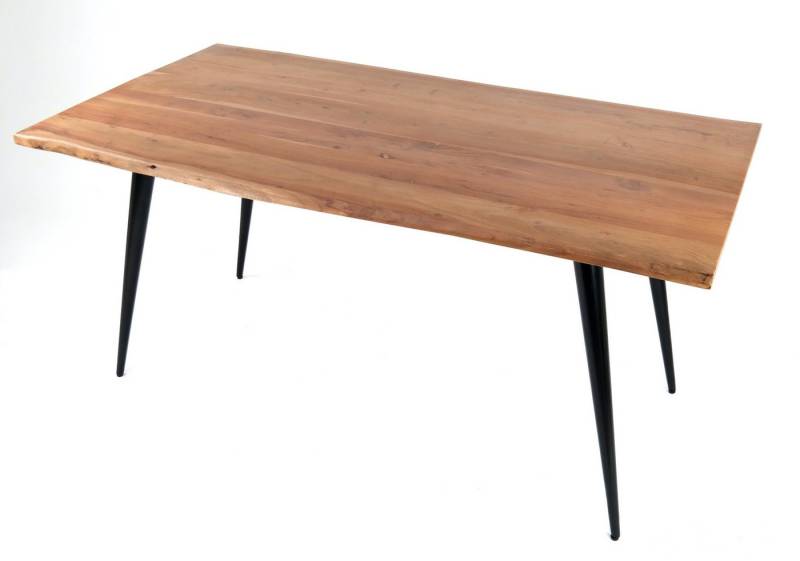 freiraum Esstisch 9204-140, Gestell Metall schwarz, Platte Massivholz Akazie - 140x90x78cm (LxBxH) von freiraum