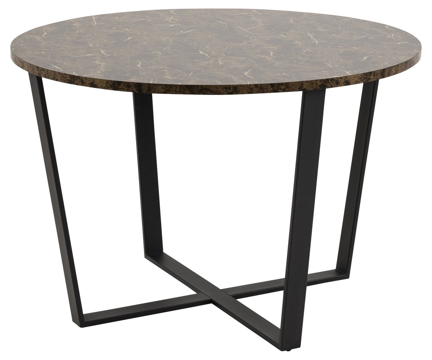 freiraum Esstisch Amble, in Braun, MDF, Stahl - 110x75x110cm (BxHxT) von freiraum