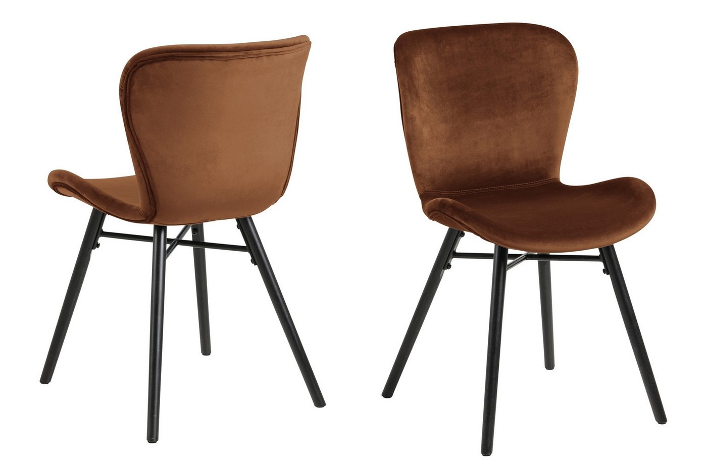 freiraum Esszimmerstuhl Batilda -A1 (2er-Set), (2er-Set) in Kupfer, schwaz - 47x82,5x53 (BxHxT) von freiraum