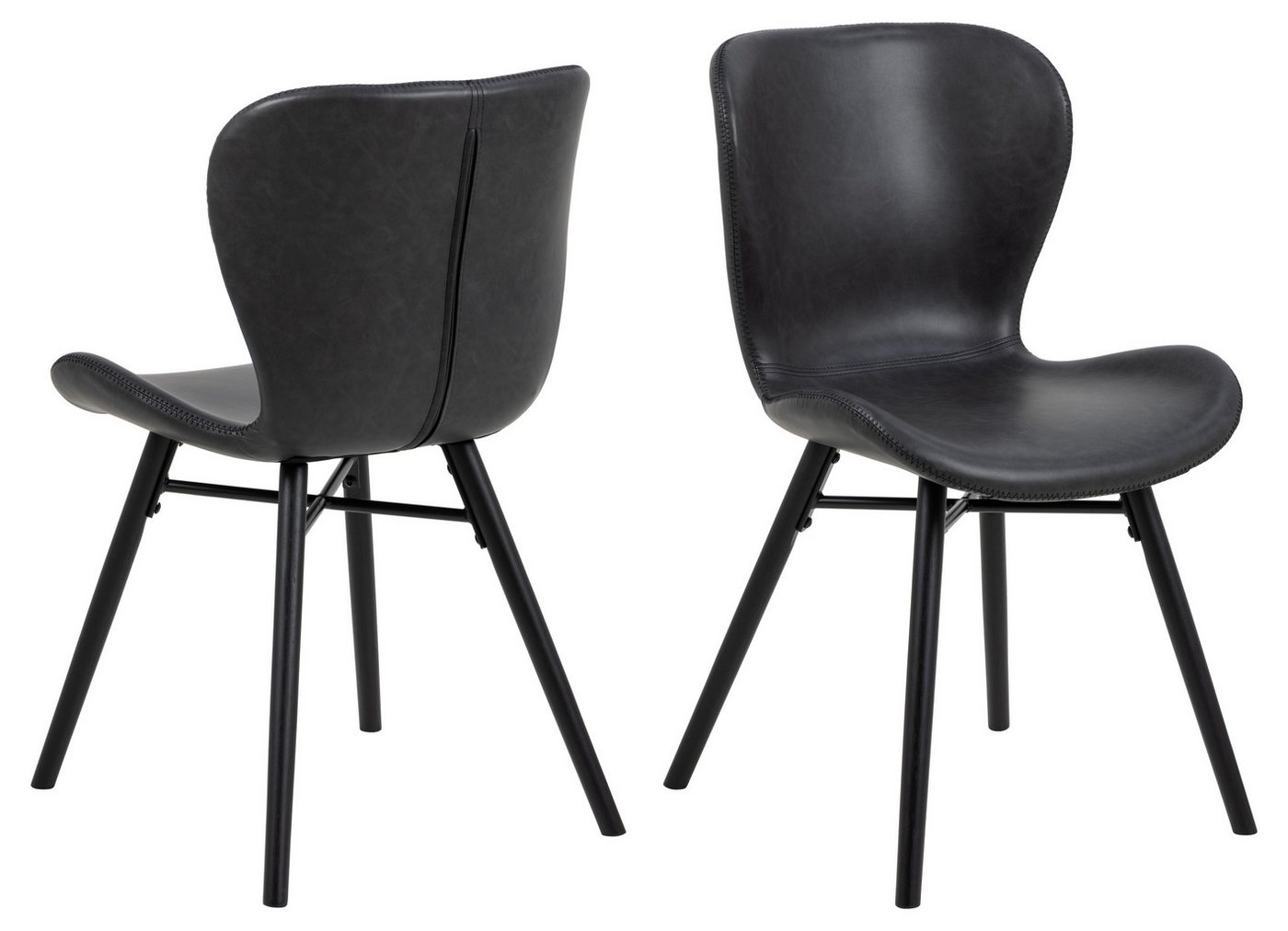 freiraum Esszimmerstuhl Batilda -A1 (2er-Set), (2er-Set) in schwarz - 47x82,5x53 (BxHxT) von freiraum
