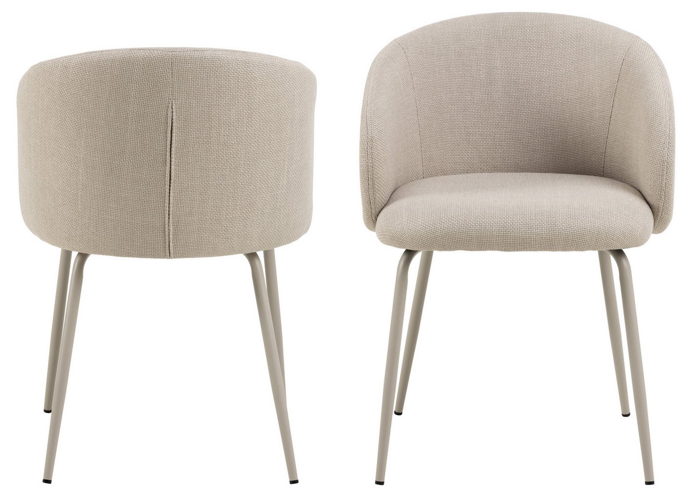 freiraum Esszimmerstuhl Eleanor (2er-Set), (2er-Set) Design 4-Fuß, Bezug beige - 55,5x79x55cm (BxHxT) von freiraum