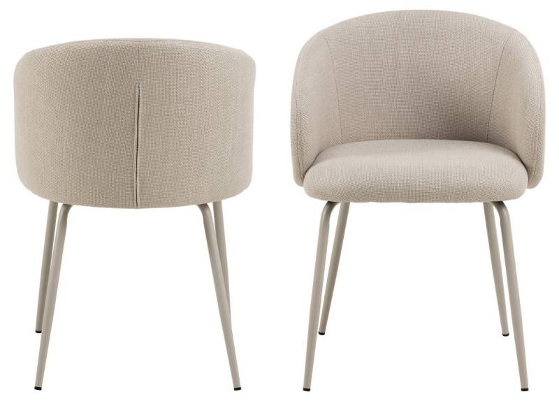 freiraum Esszimmerstuhl Eleanor (2er-Set), (2er-Set) Design 4-Fuß, Bezug beige - 55,5x79x55cm (BxHxT) von freiraum