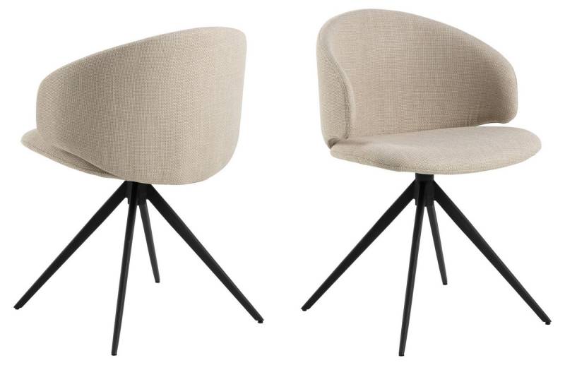 freiraum Esszimmerstuhl Ella, in Beige, Stoff - 53x78x54cm (BxHxT) von freiraum