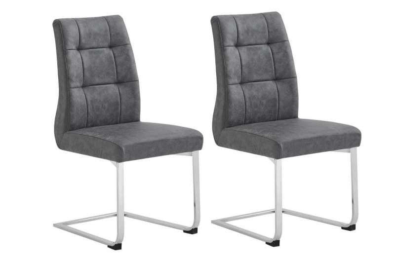 freiraum Esszimmerstuhl MARLEN-XXL (2er-Set), aus Microfaser in grau. Abmessungen (BxHxT) 47x96x62 cm von freiraum