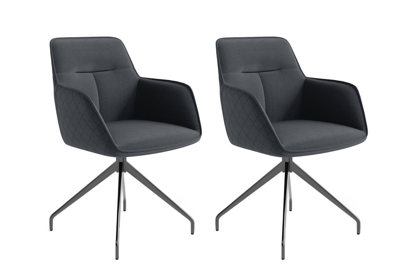 freiraum Esszimmerstuhl MEMPHIS (B 62, H 96, T 60 cm), 2er-Set in Anthrazit 62 x 96 x 60 cm (BxHxT) von freiraum