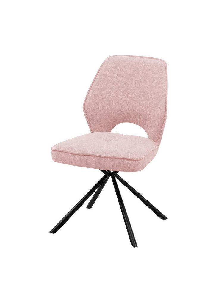 freiraum Esszimmerstuhl Nadja (2er Set), (2er Set) in light pink, Stoffbezug - 48x89x60cm (BxHxT) von freiraum