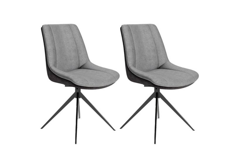 freiraum Esszimmerstuhl PHOENIX (B 50, H 88, T 62 cm), 2er-Set in Hellgrau aus Mikrofaser 50 x 88 x 62 cm (BxHxT) von freiraum