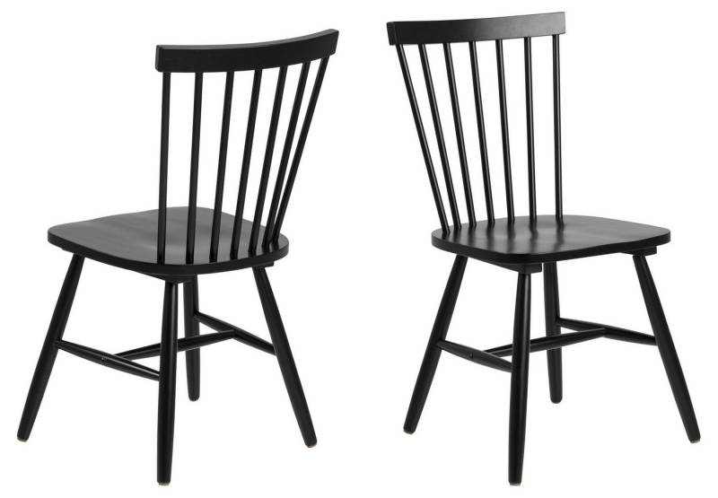 freiraum Esszimmerstuhl Riano (2er-Set), (2er-Set) in schwarz, Rubberwood - 50,5x86x49,5cm (BxHxT) von freiraum