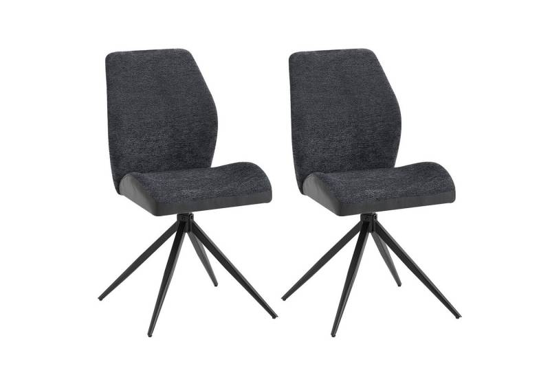 freiraum Esszimmerstuhl SNAP (B 46, H 87, T 55 cm), 2er-Set in Anthrazit aus Bouclè-Vintagestoff 46x87x55 cm (BxHxT) von freiraum