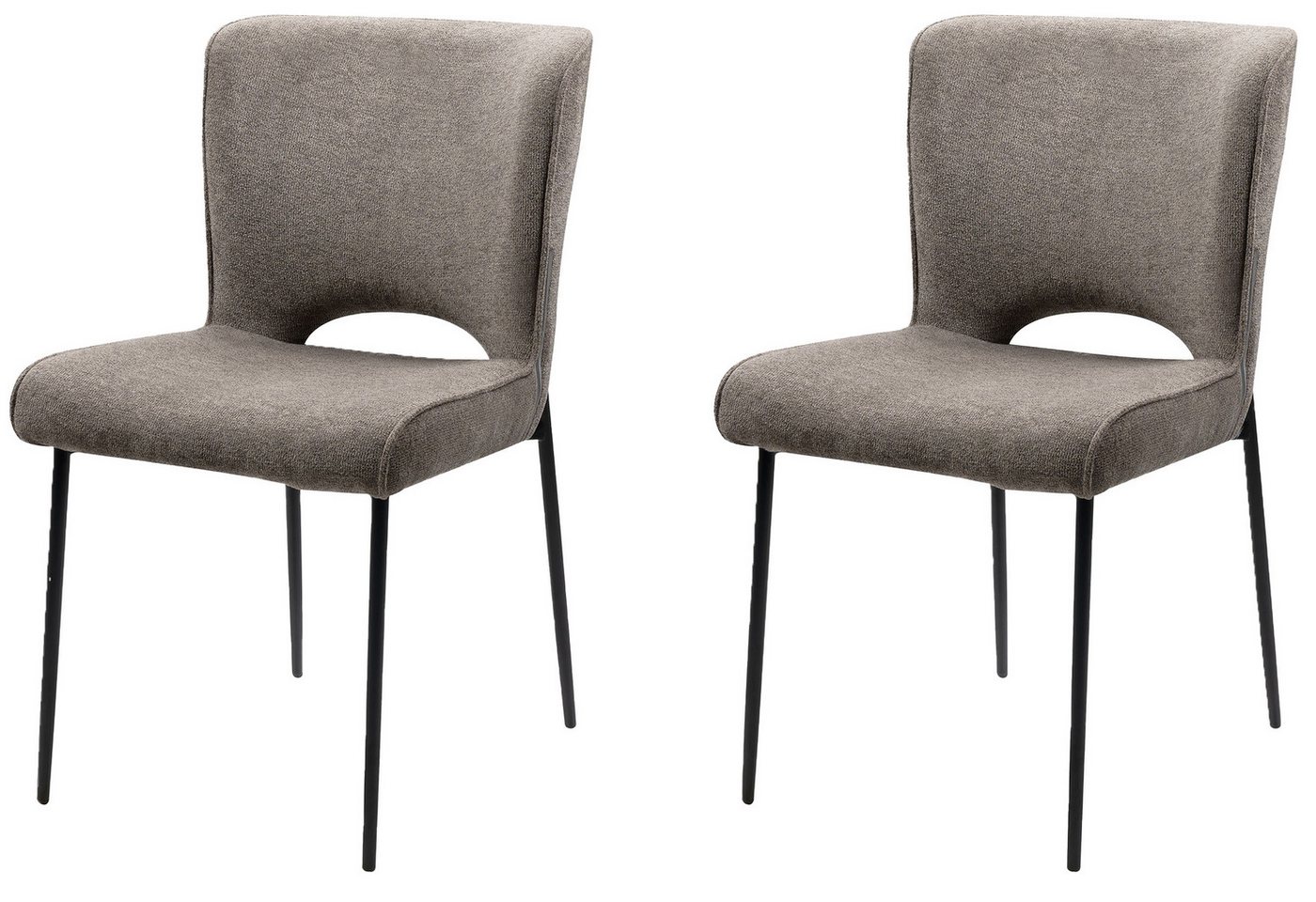 freiraum Esszimmerstuhl Tom (2er-Set), (2er-Set) in Stoff grau / schwarz - 49x83,5x59,5 (BxHxT) von freiraum