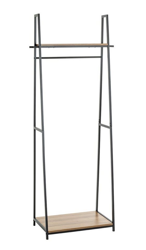 freiraum Garderobe 25992, in eiche, schwarz, MDF, Metall - 68x166x40cm (BxHxT) von freiraum