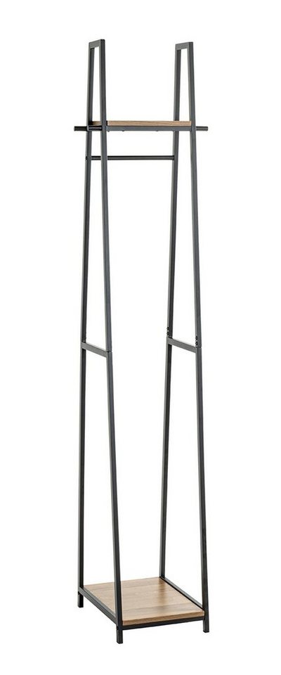 freiraum Garderobe 25993, in eiche, schwarz, MDF, Metall - 38x166x40cm (BxHxT) von freiraum