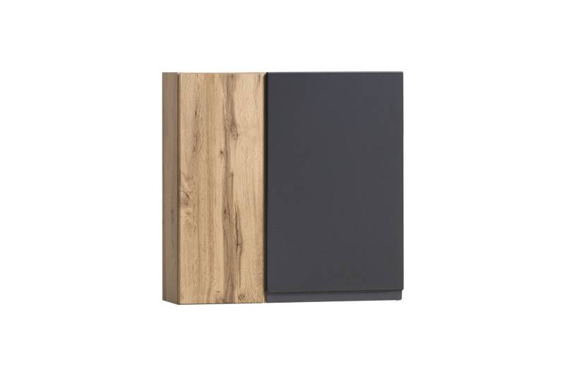 freiraum Hängeschrank Paris in grau, Wotaneiche, MDF - 65x64x20cm (BxHxT) von freiraum