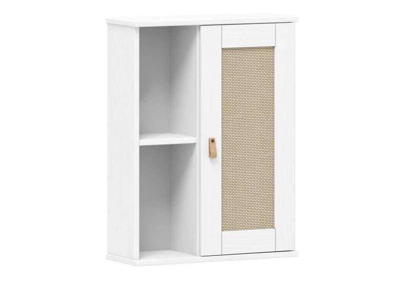 Lebenswert Hängeschrank WZ-0800 1 Tür, 2 Fächer, Kiefer massiv weiß lackiert - 52x70x21 (BxHxT) von Lebenswert
