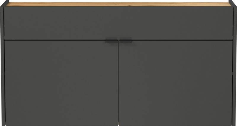 freiraum Hängeschuhschrank GW-AMECA 2 Türen, 1 Schub, Graphit / Navarra-Eiche-Dekor - 110x57x22 (BxHxT) von freiraum