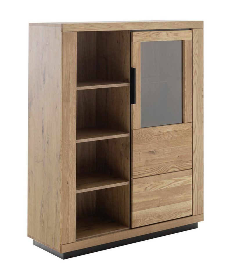 freiraum Highboard GRENO, in natur geölt, Wildeiche teilmassiv - 112x142x40cm (BxHxT) von freiraum