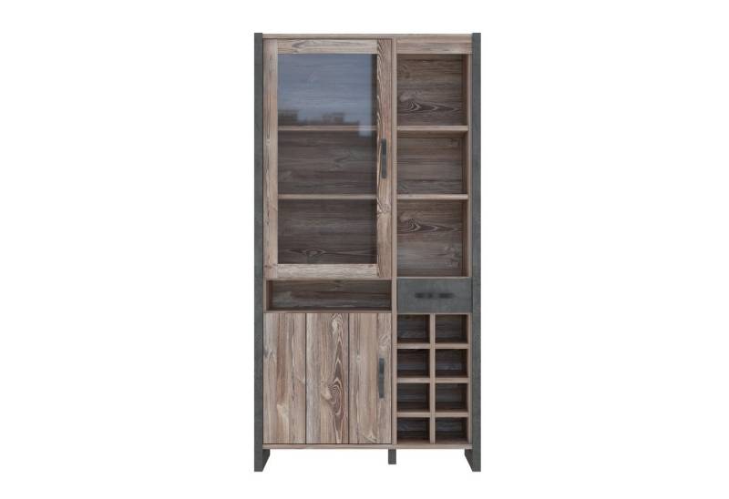 freiraum Highboard NOTE, 2 Türen, 1 Schub, Beton / Kiefer Dekor - 104,9x205,4x43,1cm (B/H/T) von freiraum
