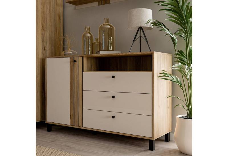 freiraum Kommode KILLARNEY, in Sand / Mauvella Eiche Dekor - 138,1x87x42cm (BxHxT) von freiraum