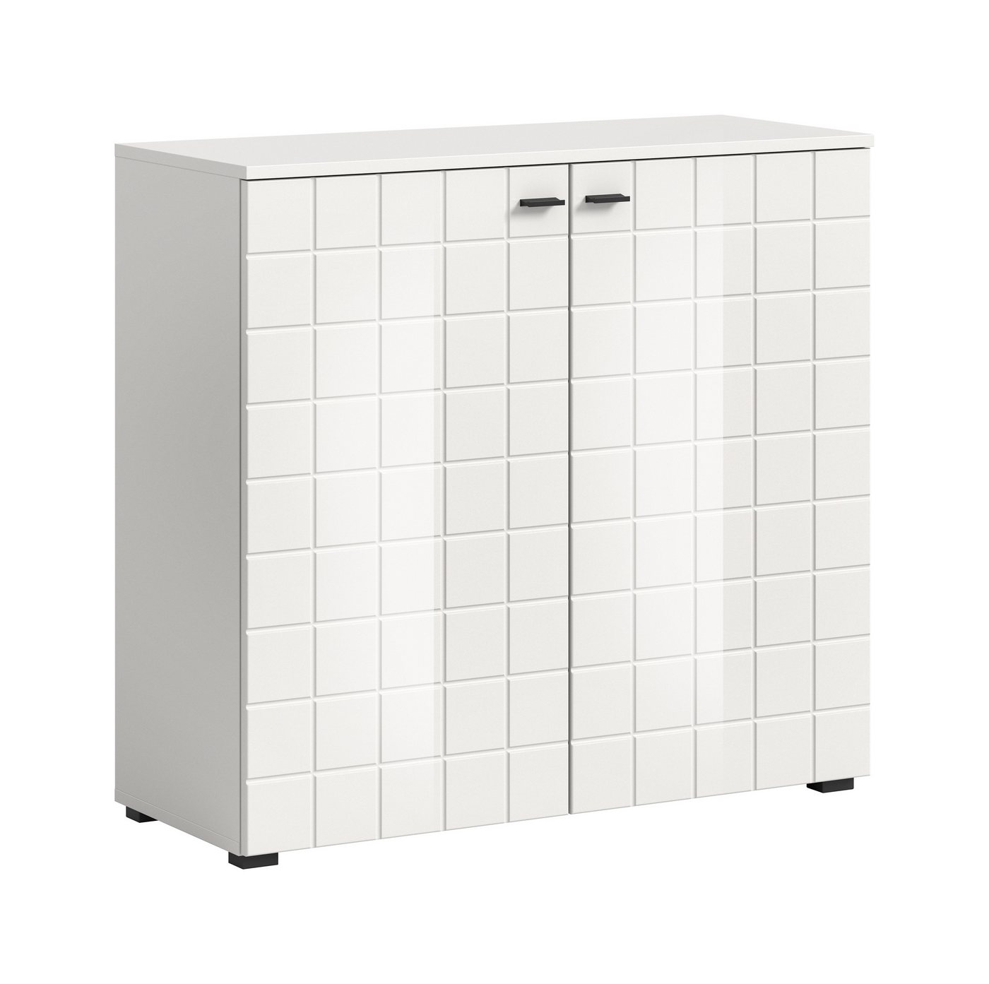 freiraum Kommode Monte, in Weiß / Weiß Hochglanz - 92x86x37cm (BxHxT) von freiraum