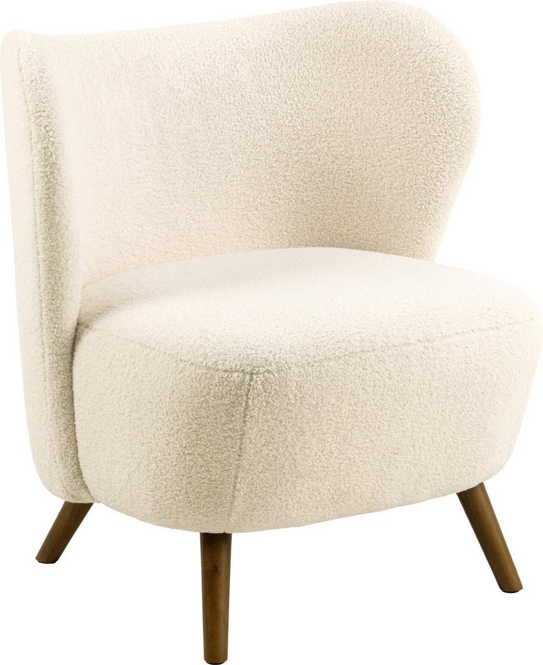 freiraum Loungesessel Crosby, in creme, Polyester, Rubberwood - 76x82x73cm (BxHxT) von freiraum