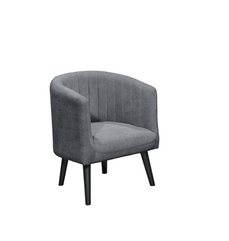freiraum Loungesessel PAUL Sessel, Nosag-Federung, Massivholzfüße, Bezug anthrazit - 61x82x58 (BxHxT) von freiraum