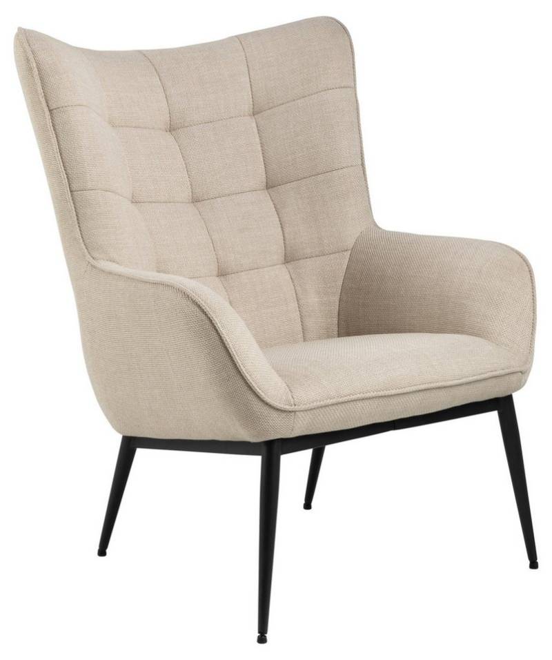 freiraum Loungesessel Redding, in Beige, Polyester, Stahl - 76,5x99x91cm (BxHxT) von freiraum