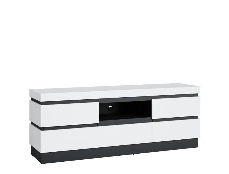 freiraum Lowboard CAMPANIA, 2 Türen, 1 Schub, 1 Fach, Alpinweiß / Anthrazit - 180x68x45cm (BxHxT) von freiraum