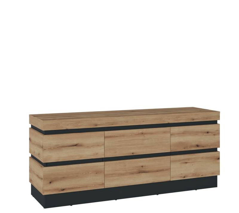 freiraum Lowboard CORTE, in Coast Evoke Eiche Dekor/Kosmos Grau - 160,8x68x45cm (BxHxT) von freiraum
