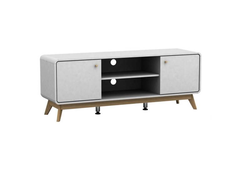 freiraum Lowboard Janne, 2 Türen, Kabeldurchlass, Fächer, in Weiß - 140x53x39cm (BxHxT) von freiraum