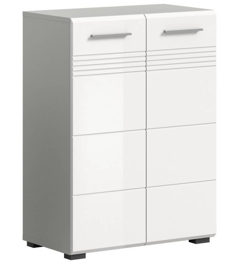 freiraum Midischrank Copa in Hellgrau / Weiß Hochglanz - 60x80x30cm (BxHxT) von freiraum