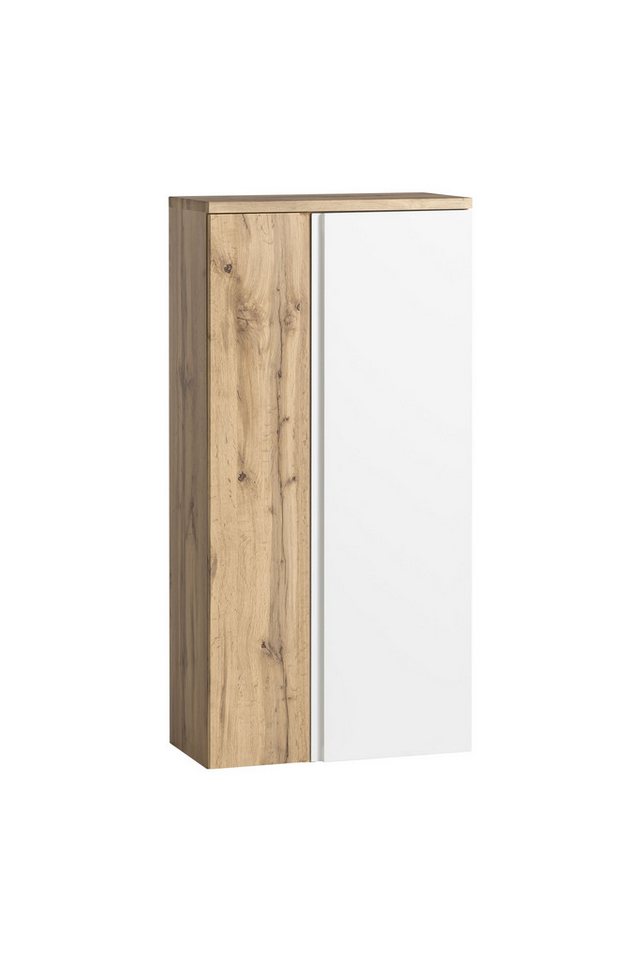freiraum Midischrank Paris in weiß, Wotaneiche, MDF - 65x130x35cm (BxHxT) von freiraum