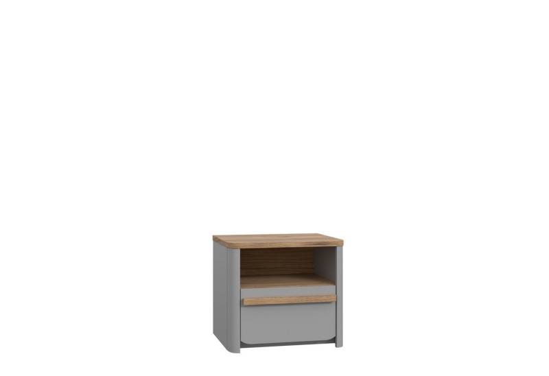 freiraum Nachtkommode SURFINIO, in Grau / Catania Eiche - 48,6x44,1x41,3cm (BxHxT) von freiraum