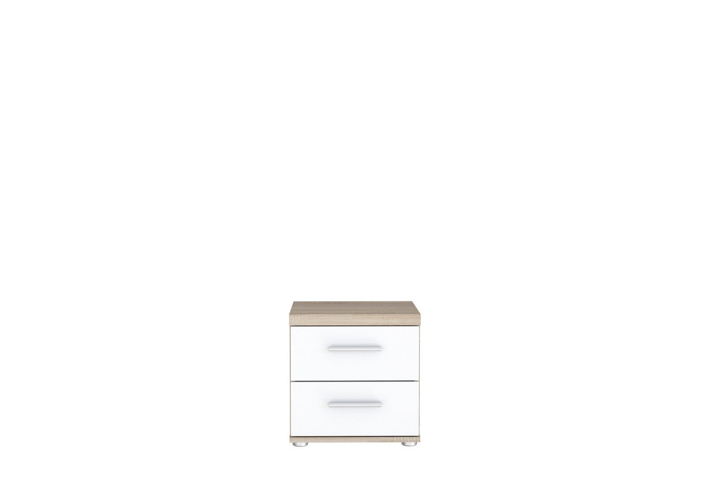 freiraum Nachtkommode WINNIE, 2 Schubladen, Sonoma Eiche Dekor / weiss - 37,6x38,6x34,7cm (BxHxT) von freiraum