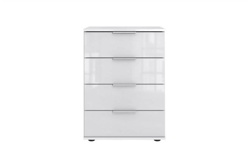 Wimex Nachtschrank in WEISS + GLAS WEISS - 52x74x38cm (BxHxT) von Wimex